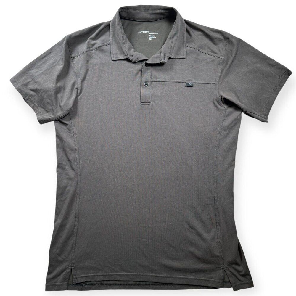 Arc’teryx‎ Gray Polo Shirt Large Relaxed Fit Captive Short Sleeve - Read
